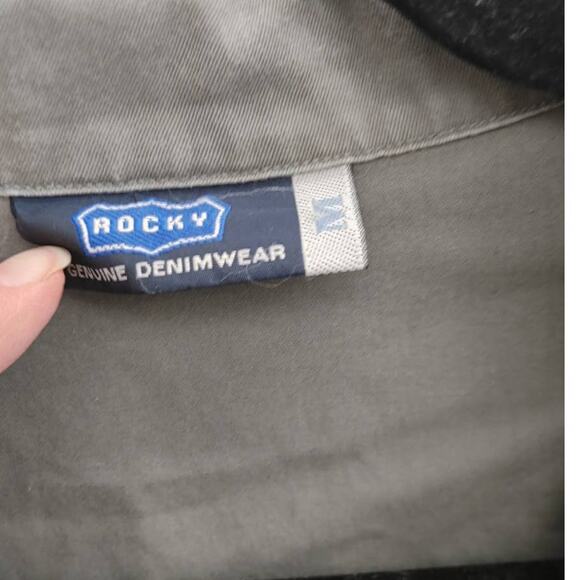 Rocky Denimwear Mens Shirt Large Front Pocket Gray Medium - Picture 5 of 7